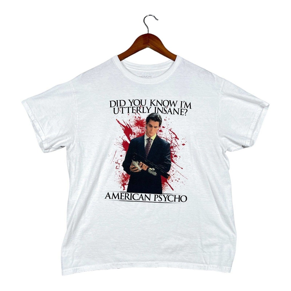 American Psycho Shirt Utterly insane Christian Bale Licensed Merchandise sz L
